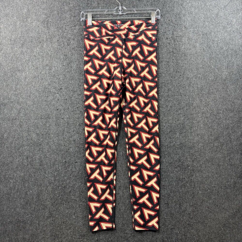 Year of Ours Leggings Women's Small Multicolor Geometric Criss Cross Waist